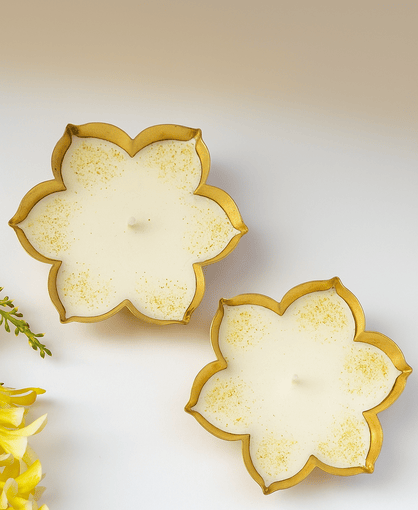 Glitter Urli Candles – 3.5″ Soy Wax Floral Gift Set