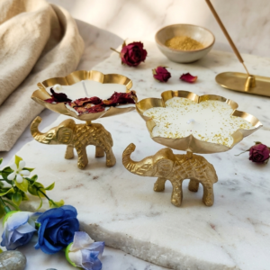 Premium Scented Elephant Diya in Gold