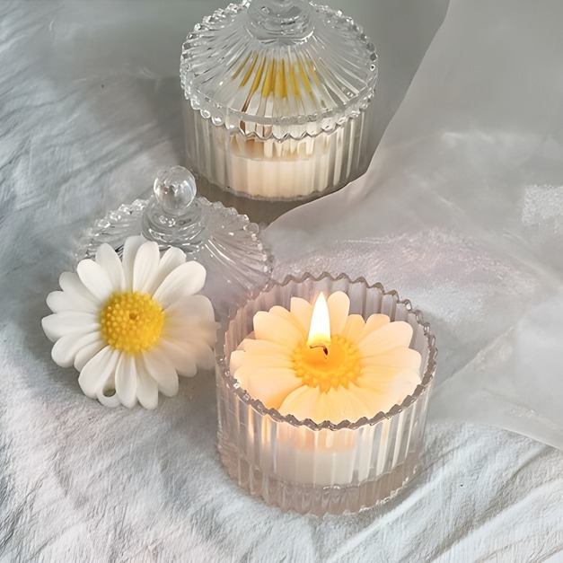 Mini Crystal Scented Candle Jar – White Soy Wax, Pack of 1