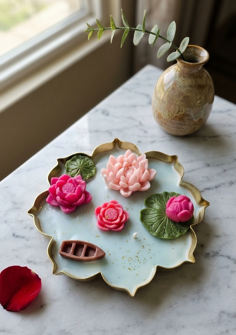 Lotus Urli Candle 4.5″ – Handcrafted Festive Decor