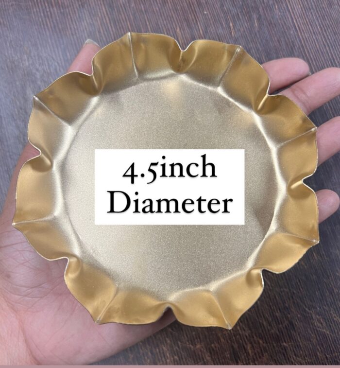 Decorative Lotus Metal Urli – 4.5 Inch