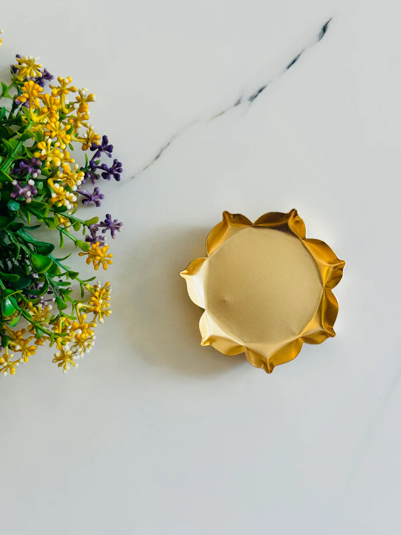 Lotus Metal Urli – 3.5 Inch Decorative Bowl