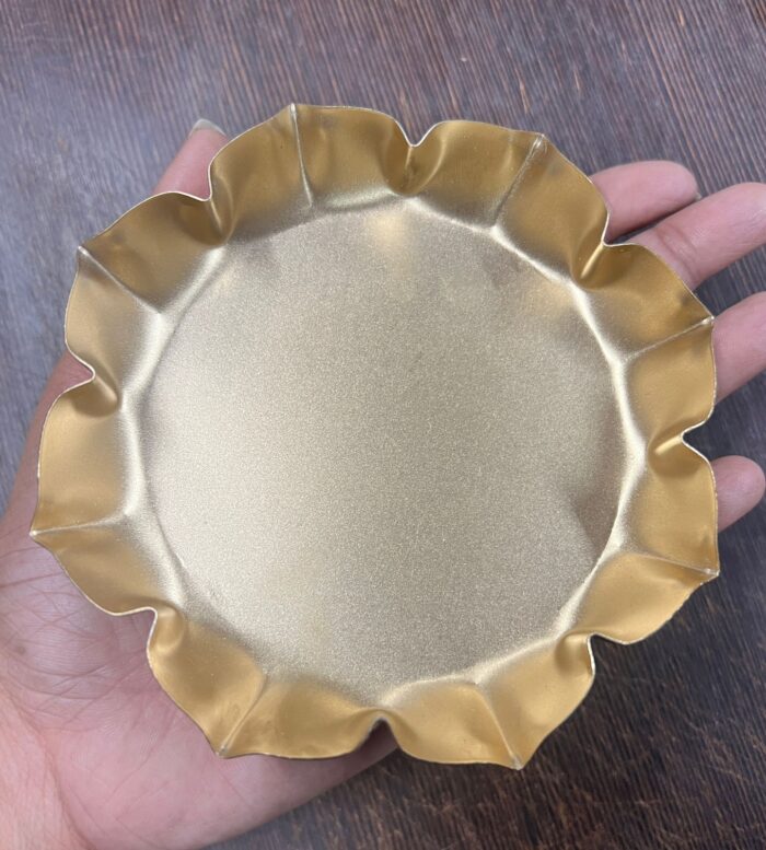 Decorative Lotus Metal Urli – 4.5 Inch