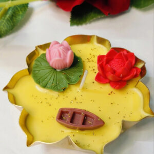 Lotus Urli Candle 3.5" – Handcrafted Festive Decor