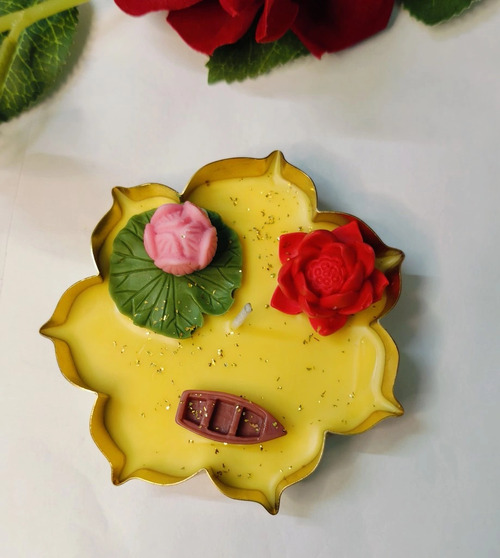 Lotus Urli Candle 3.5″ – Handcrafted Festive Decor
