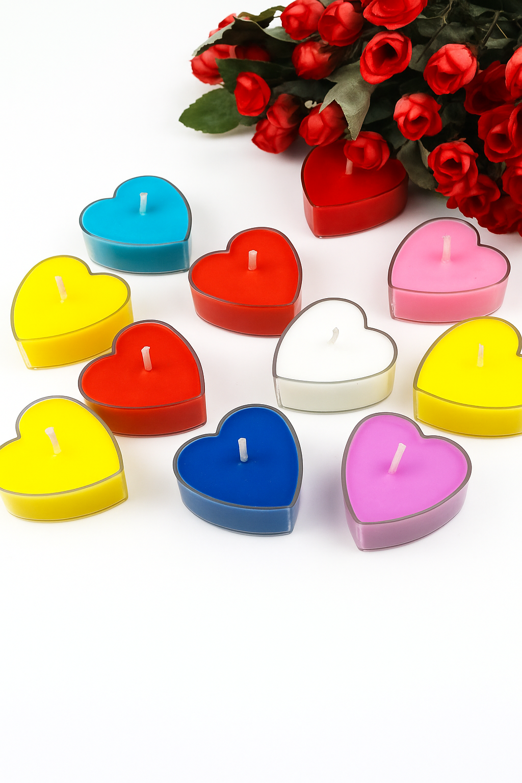 Soy Wax Scented Candles – Heart Shape, Pack of 12