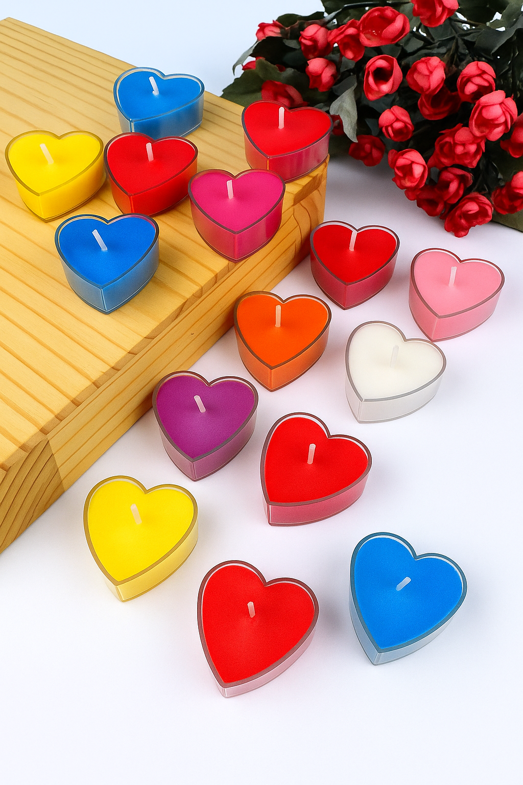 Soy Wax Scented Candles – Heart Shape, Pack of 12