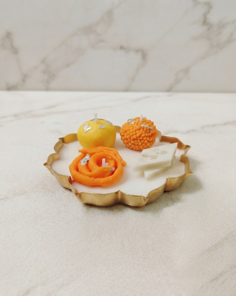 Mithai Platter Lotus Urli – 5.5 Inch Sweet Gift Set