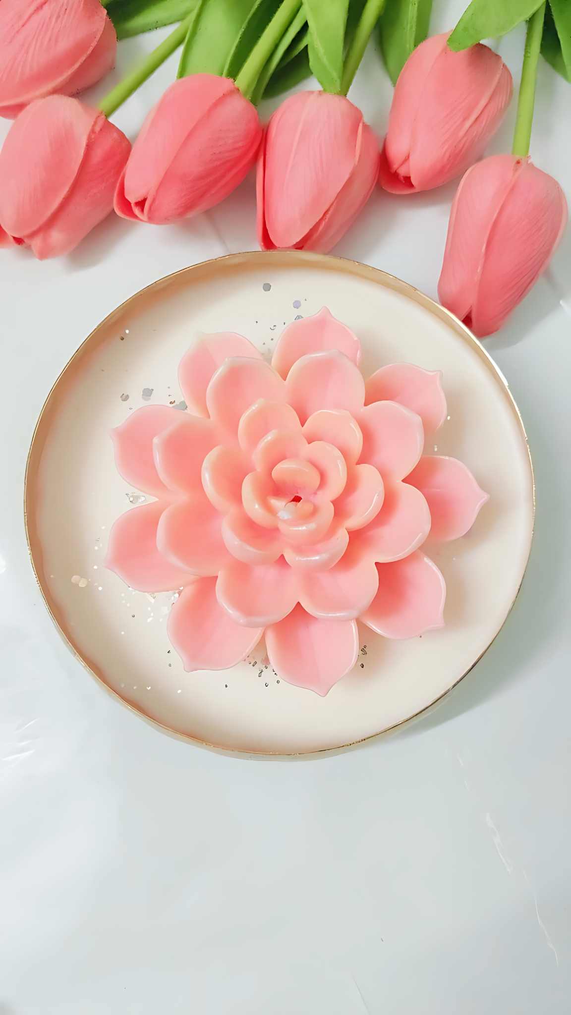 Bowl urli scented candle with lotus flower – 5 inch soy wax Diwali decor