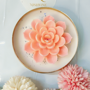 Bowl urli scented candle with lotus flower – 5 inch soy wax Diwali decor