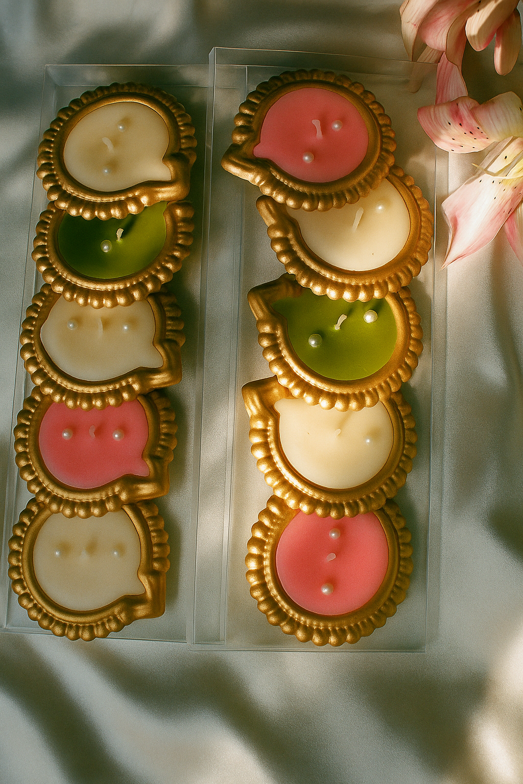 Metal Diya Scented Candle 5 cm Soy Wax Diyas for Diwali and Puja