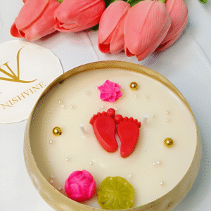 Lakshmi Charan Scented Candle – lotus pond soy wax candle for Navratri and puja décor