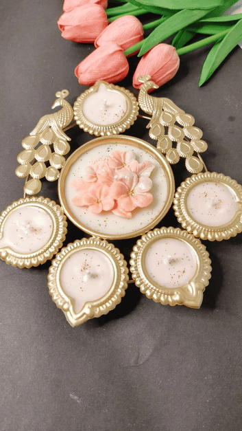 Peacock Urli Scented Candle – 8 Inch Soy Wax Gift