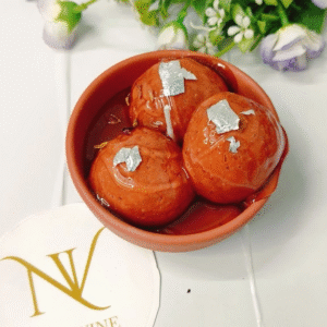Terracotta Bowl Gulab Jamun Candle – soy wax festive décor with 3 wax sweets