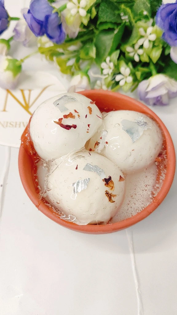 Terracotta Bowl White Rasgulla Candle – Soy Wax (3 pcs)