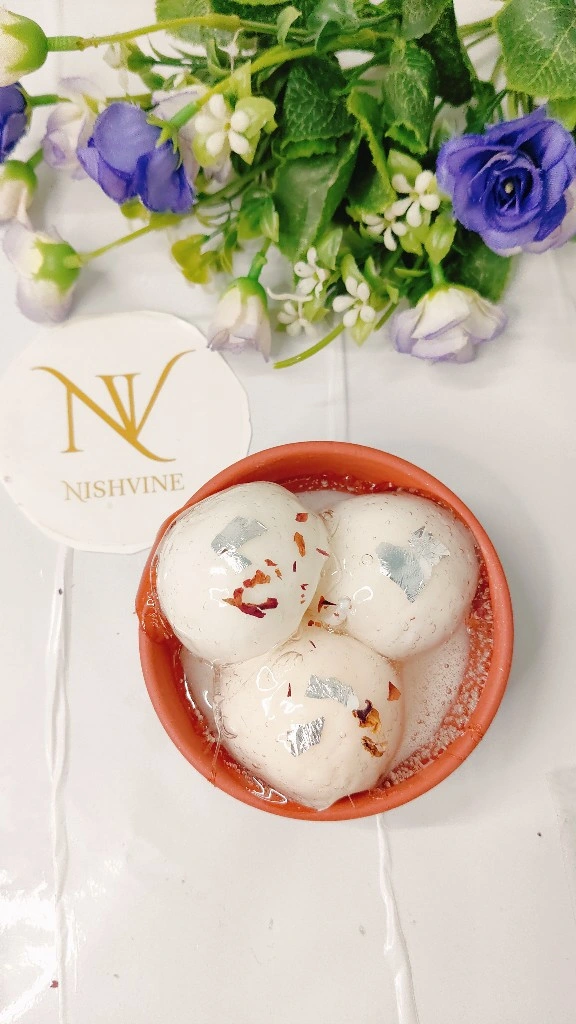 Terracotta Bowl White Rasgulla Candle – Soy Wax (3 pcs)