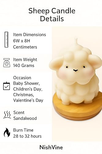 Sheep Shaped Candle Soy Wax Gift – Cute Scented Candle (140g) - Image 3