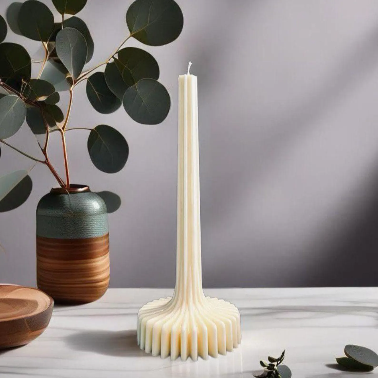 NishVine Big Vase Candle – 11 Inch Sculptural Soy Wax