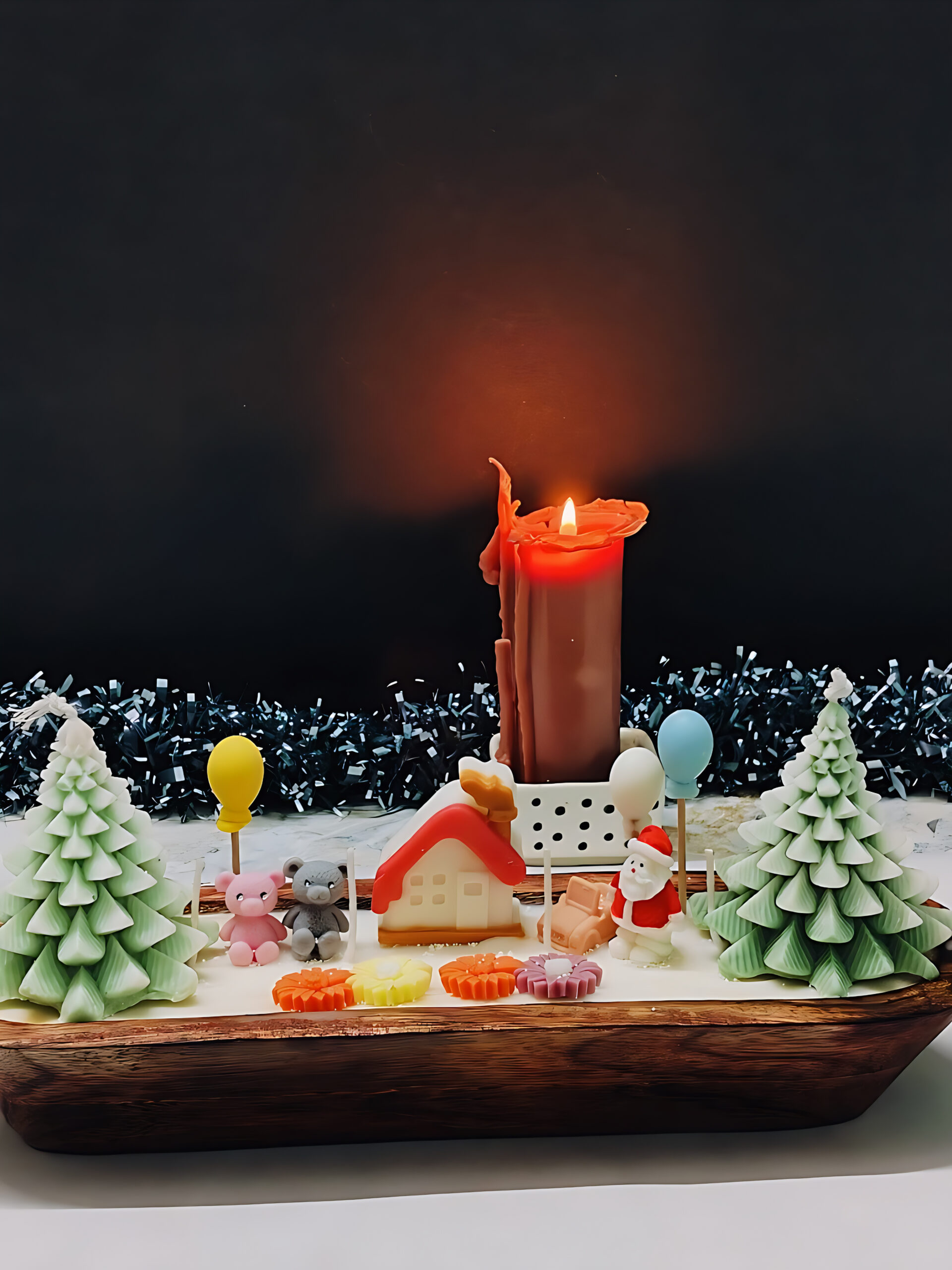 Wooden Boat Christmas Theme Candle – 460g (1 pc)