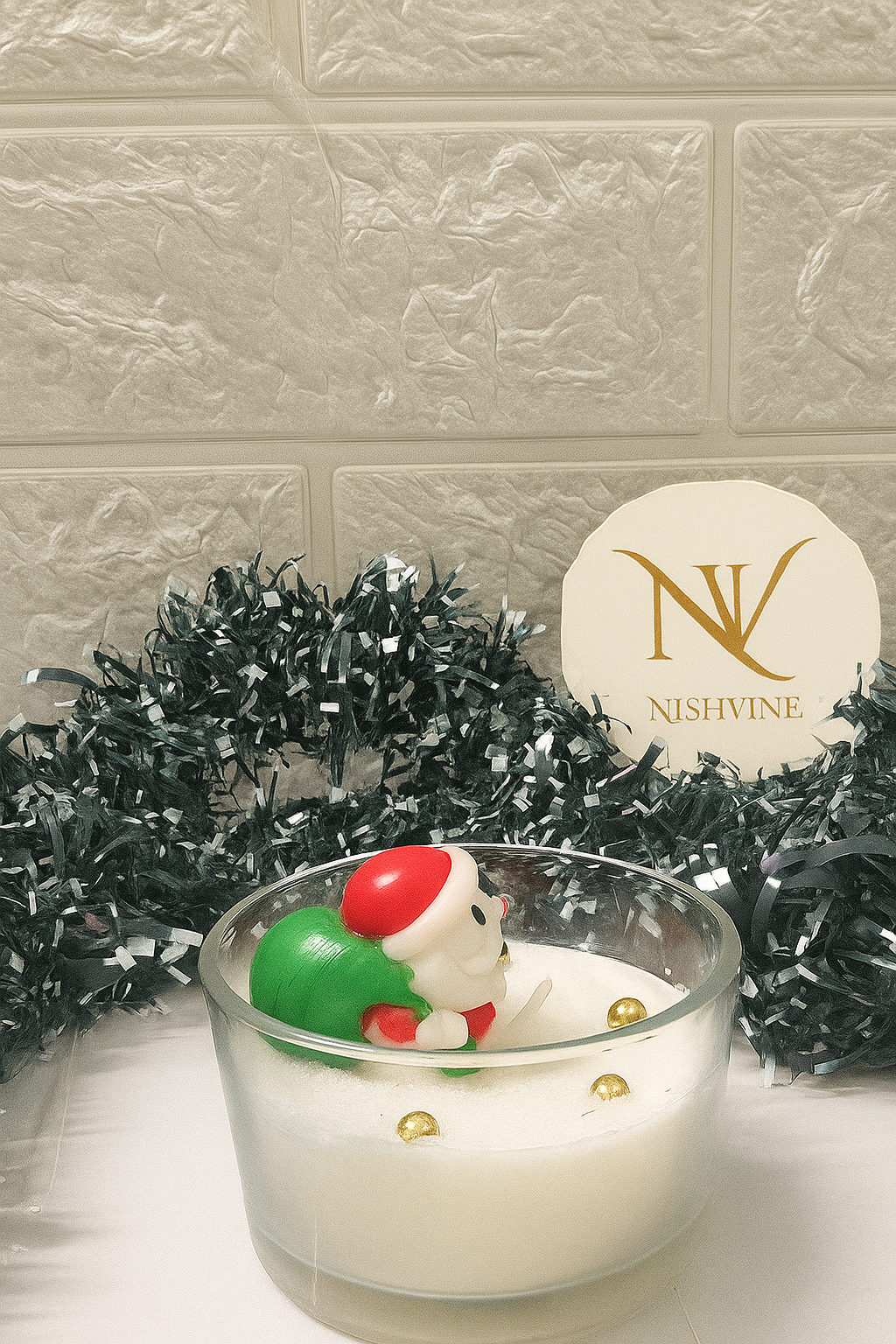 Cute Santa Christmas Bowl Candle – 150g Soy Wax