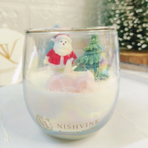 Cute Santa Christmas Candle in U-Shaped Jar – 150g soy wax festive décor with 40-hour burn