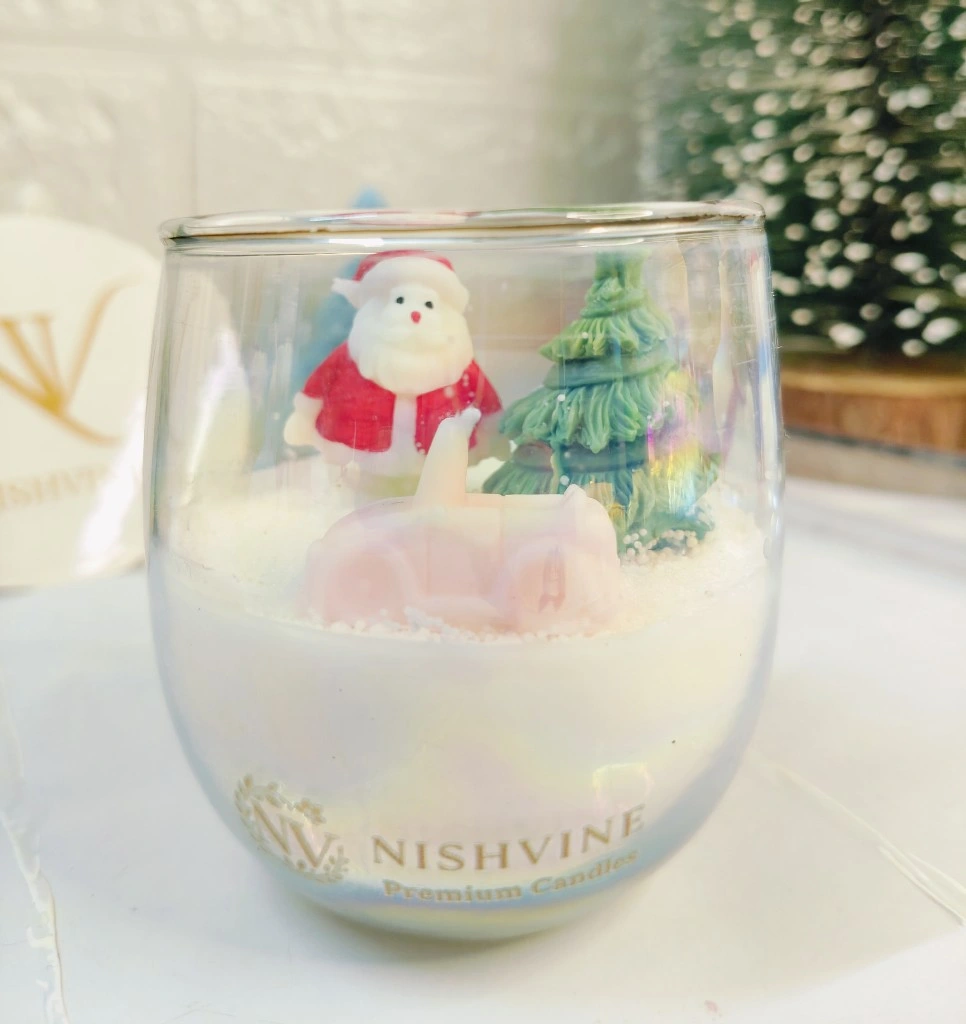 Cute Santa Christmas Candle in U-Shaped Jar – 150g Soy Wax