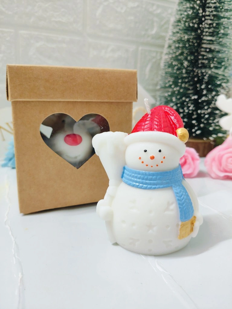 Christmas Snowman Candle – Soy Wax Multicolor