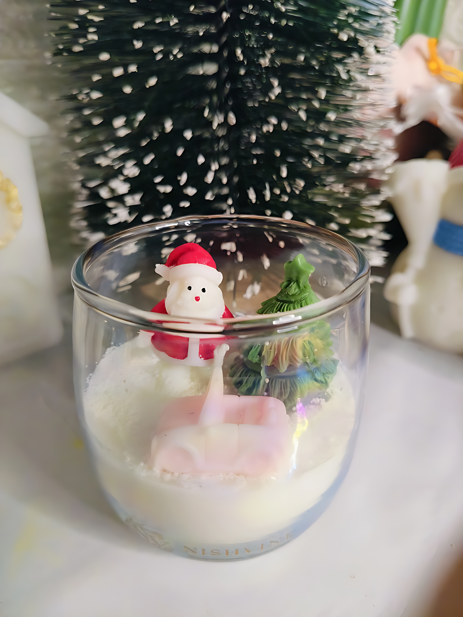 Cute Santa Christmas Candle in U-Shaped Jar – 150g Soy Wax