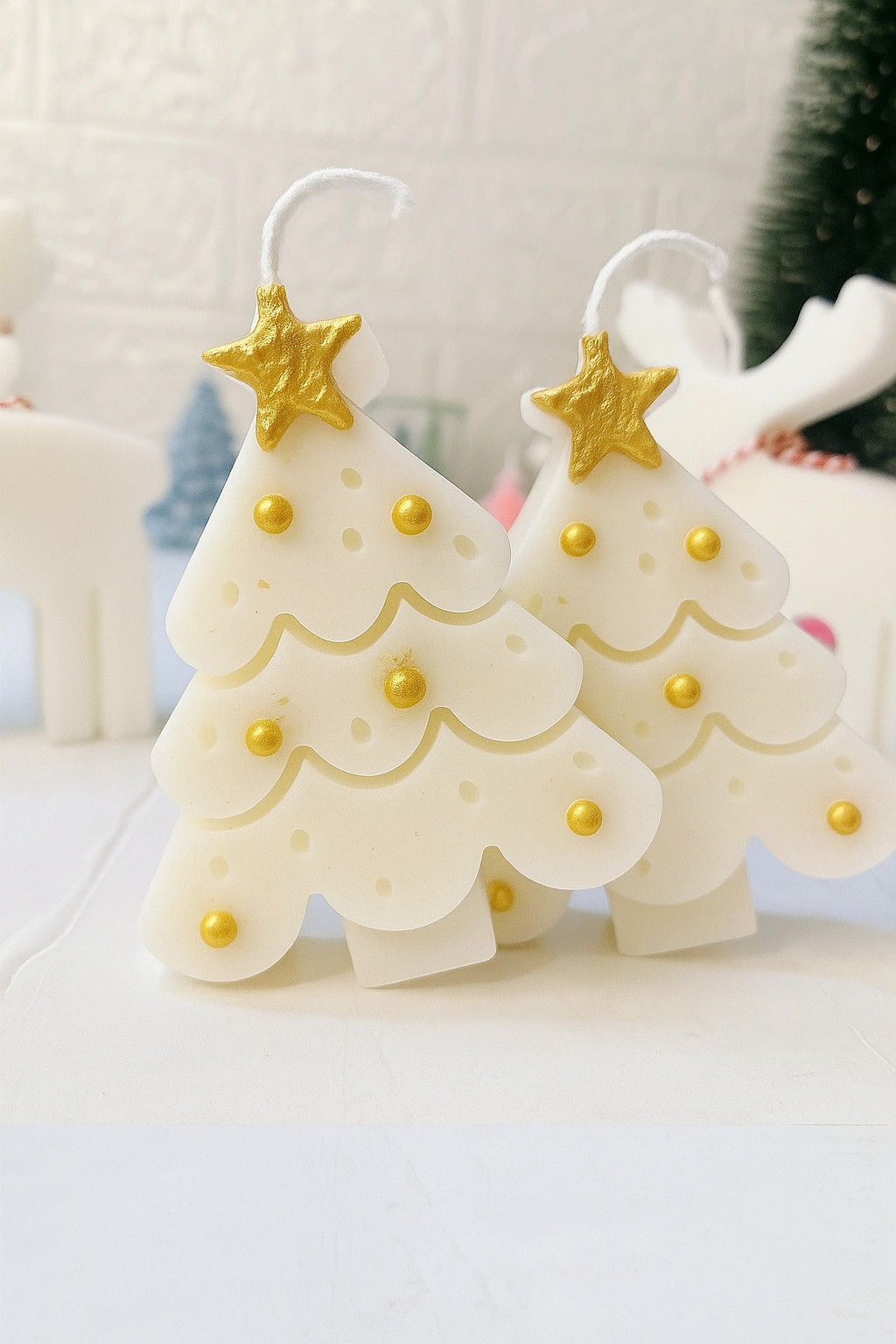 2D Christmas Tree Scented Candles – Pack of 2 Vanilla Soy Wax