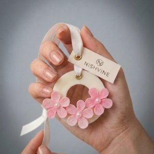 Round Wax Sachet – 3 Pink Flowers