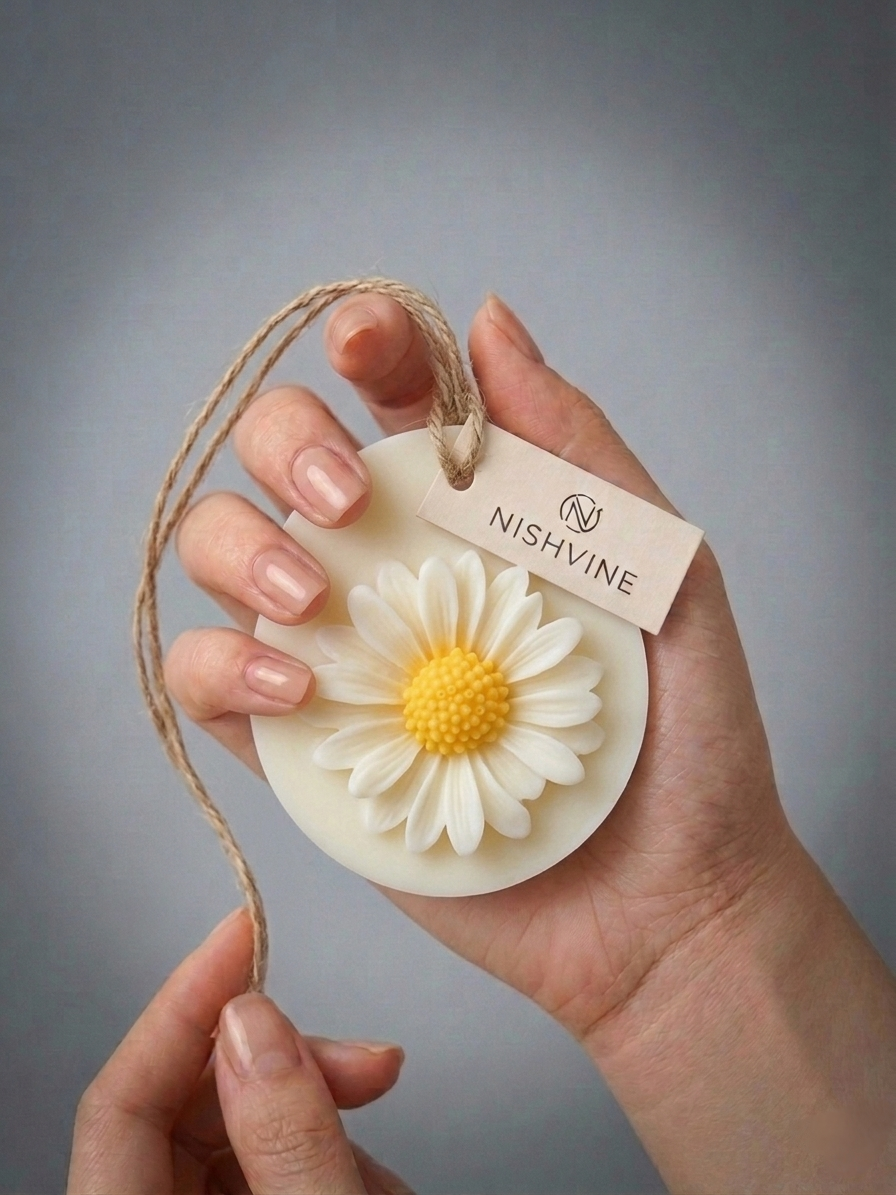 Oval Wax Sachet – White Daisy Design