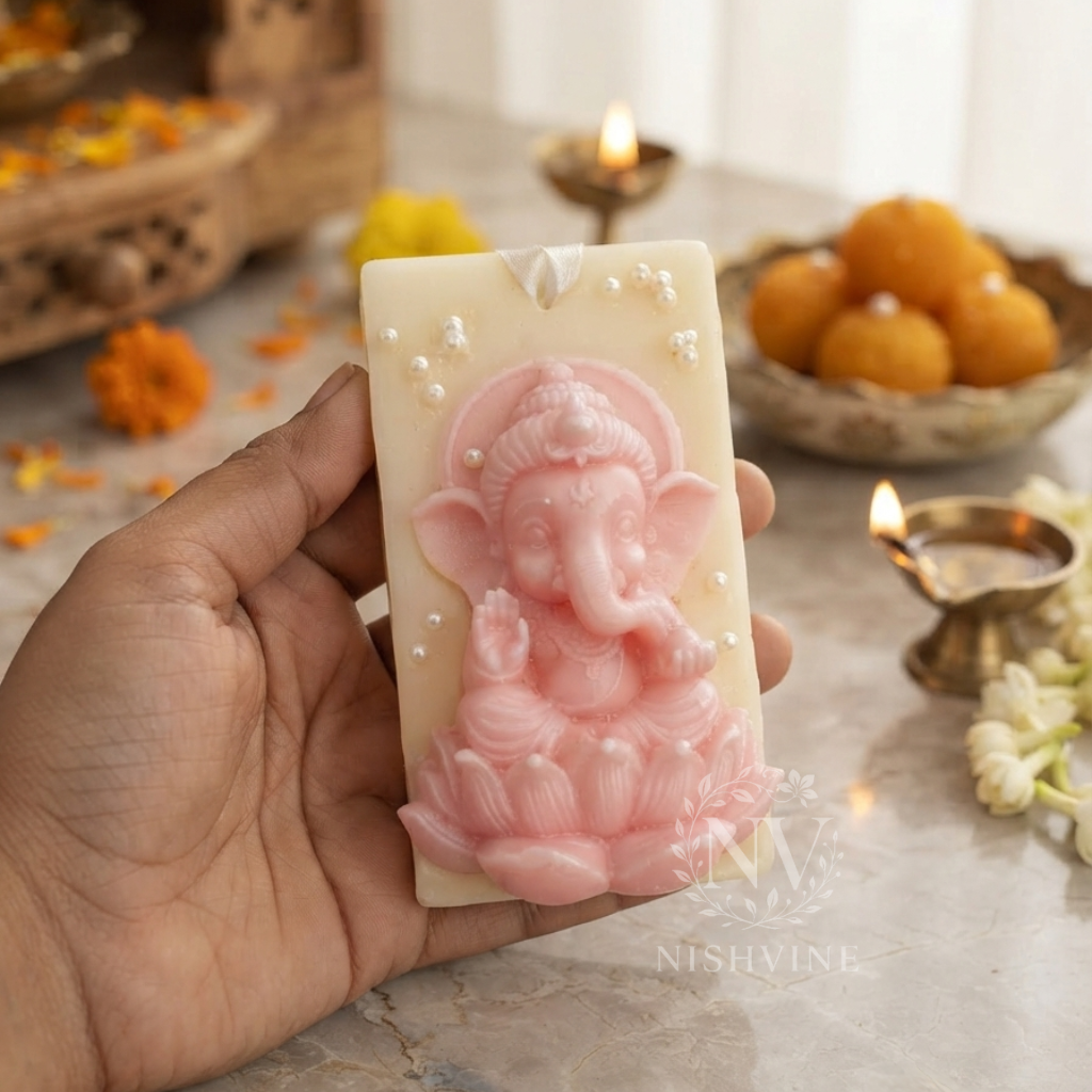 Wax Sachet – Ganesha Relief Design (7.7 × 5 cm)